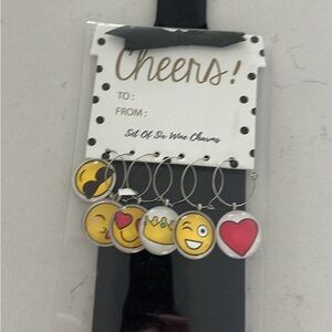 Emoji Wine Charms Set - Multicolor